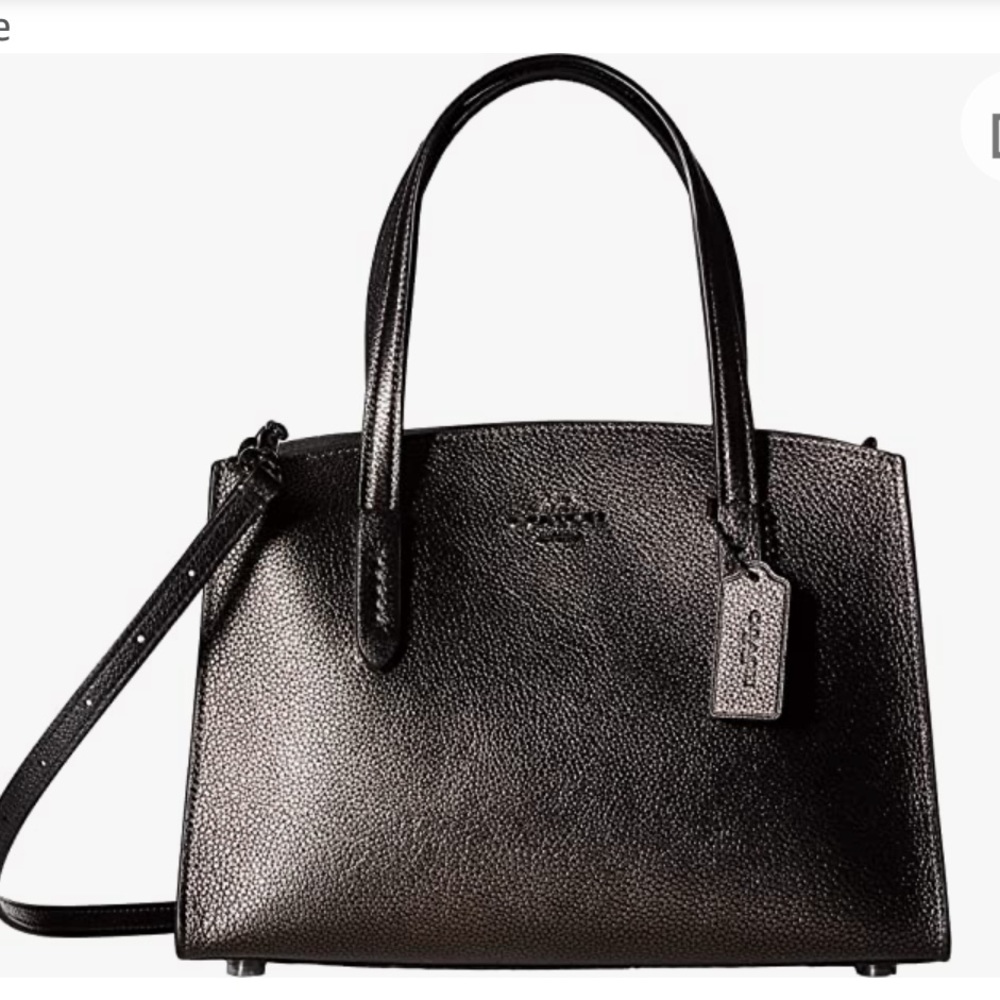 NWT Coach Charlie 28 Metallic Graphite tote